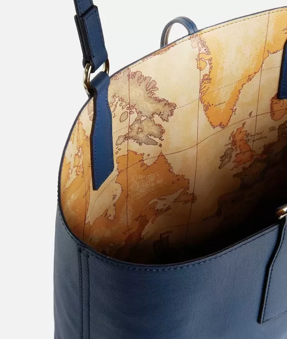 Donna Alviero Martini 1a Classe Two-Way Bag Borsa Shopping Reversibile Blu Navy