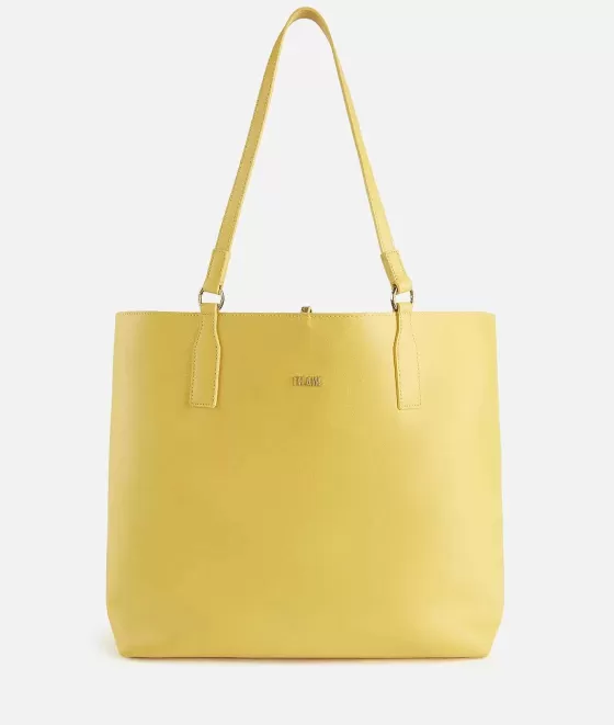 Donna Alviero Martini 1a Classe Two-Way Bag Borsa Shopping Reversibile Giallo Miele
