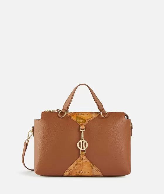 Donna Alviero Martini 1a Classe Upper East Bauletto Con Tracolla Castagna
