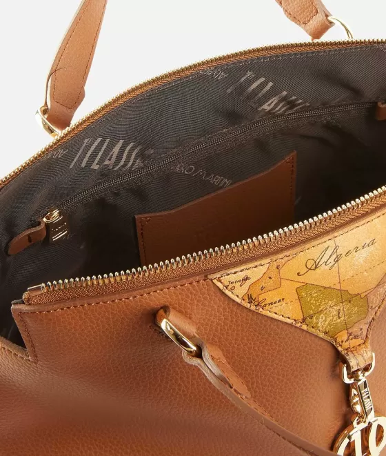 Donna Alviero Martini 1a Classe Upper East Bauletto Con Tracolla Castagna