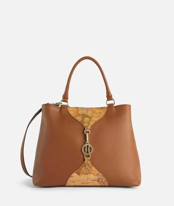 Donna Alviero Martini 1a Classe Upper East Borsa A Mano Con Tracolla Castagna