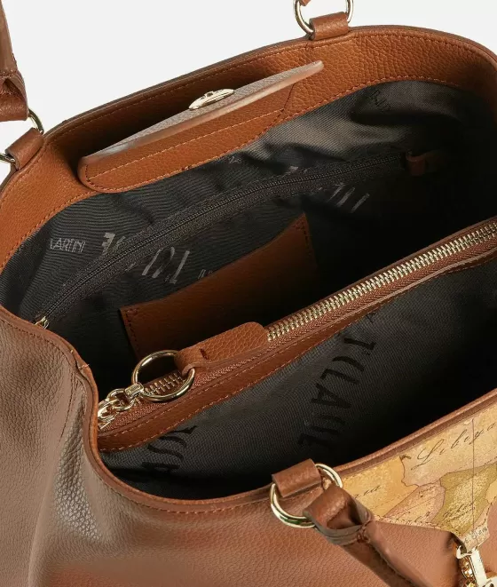 Donna Alviero Martini 1a Classe Upper East Borsa A Mano Con Tracolla Castagna
