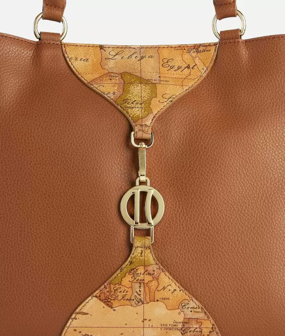 Donna Alviero Martini 1a Classe Upper East Borsa A Mano Con Tracolla Castagna