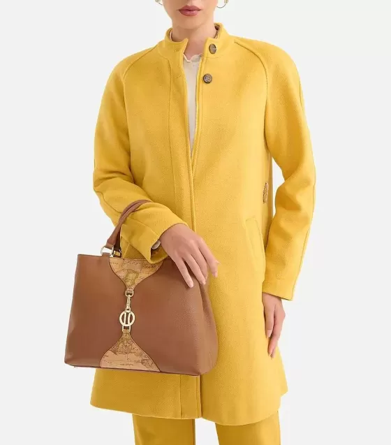 Donna Alviero Martini 1a Classe Upper East Borsa A Mano Con Tracolla Castagna