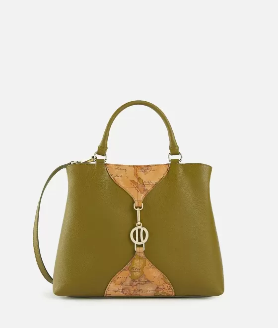 Donna Alviero Martini 1a Classe Upper East Borsa A Mano Con Tracolla Verde Oliva