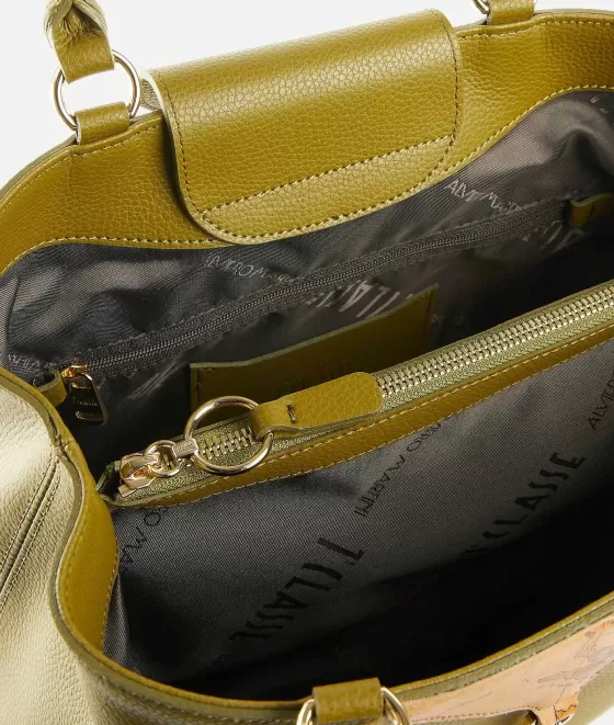 Donna Alviero Martini 1a Classe Upper East Borsa A Mano Con Tracolla Verde Oliva