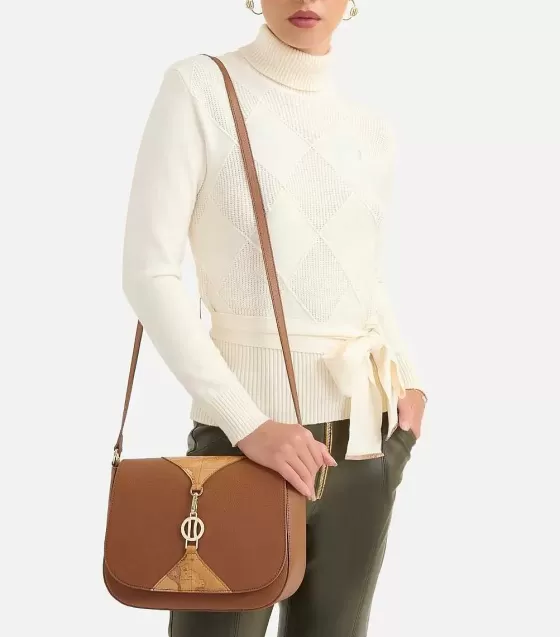 Donna Alviero Martini 1a Classe Upper East Tracolla Con Patta Castagna